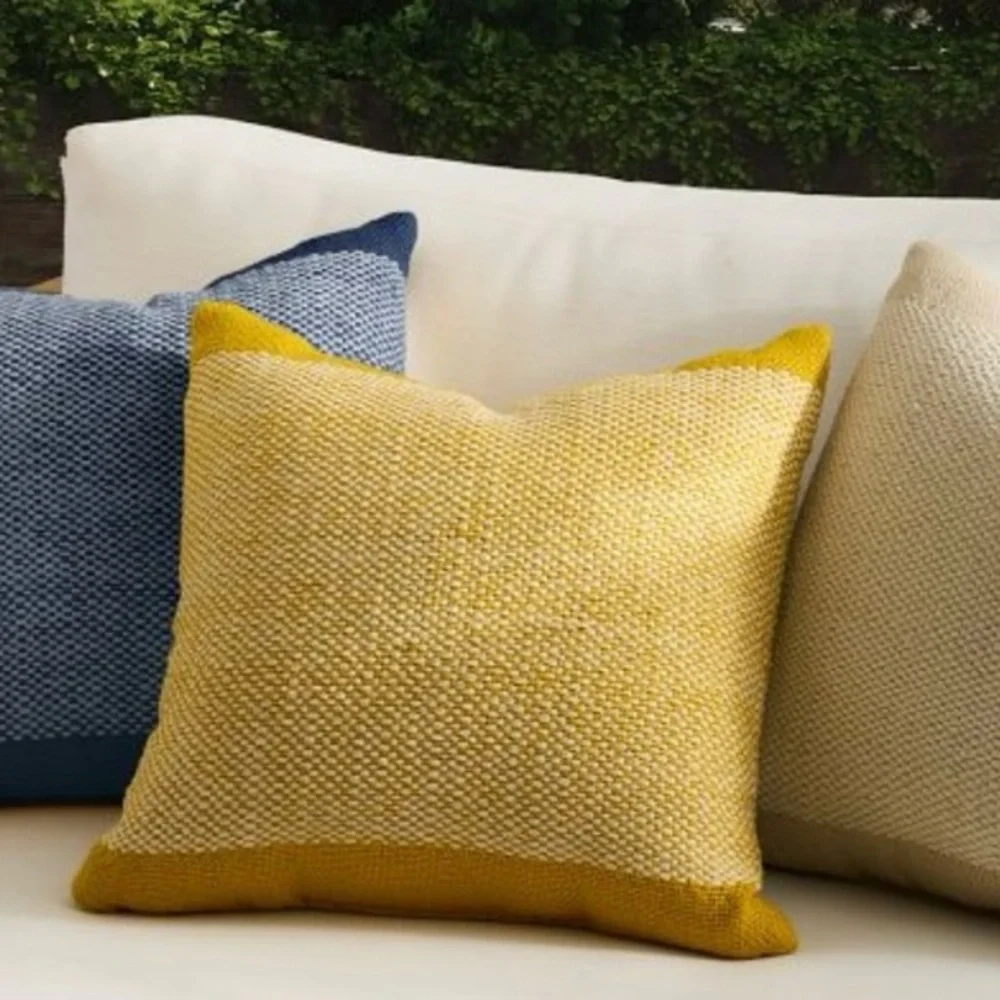 West Elm Banded Basketweave Indoor/ Outdoor Pillow set of 2